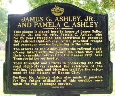 James G. Ashley, Jr. and Pamela C. Ashley Marker image. Click for full size.