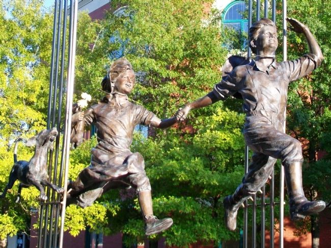 Children of the Trails Sculpture Detail. Click for full size. Children of the Trails Sculpture Detail image. Click for full size.