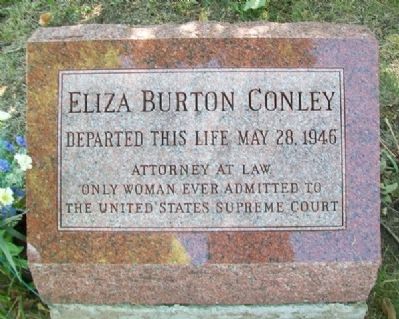 Eliza Burton Conley Marker. Click for full size. Eliza Burton Conley Marker image. Click for full size.