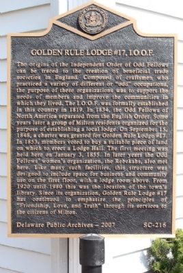 Golden Rule Lodge #17, I.O.O.F. Marker image. Click for full size.