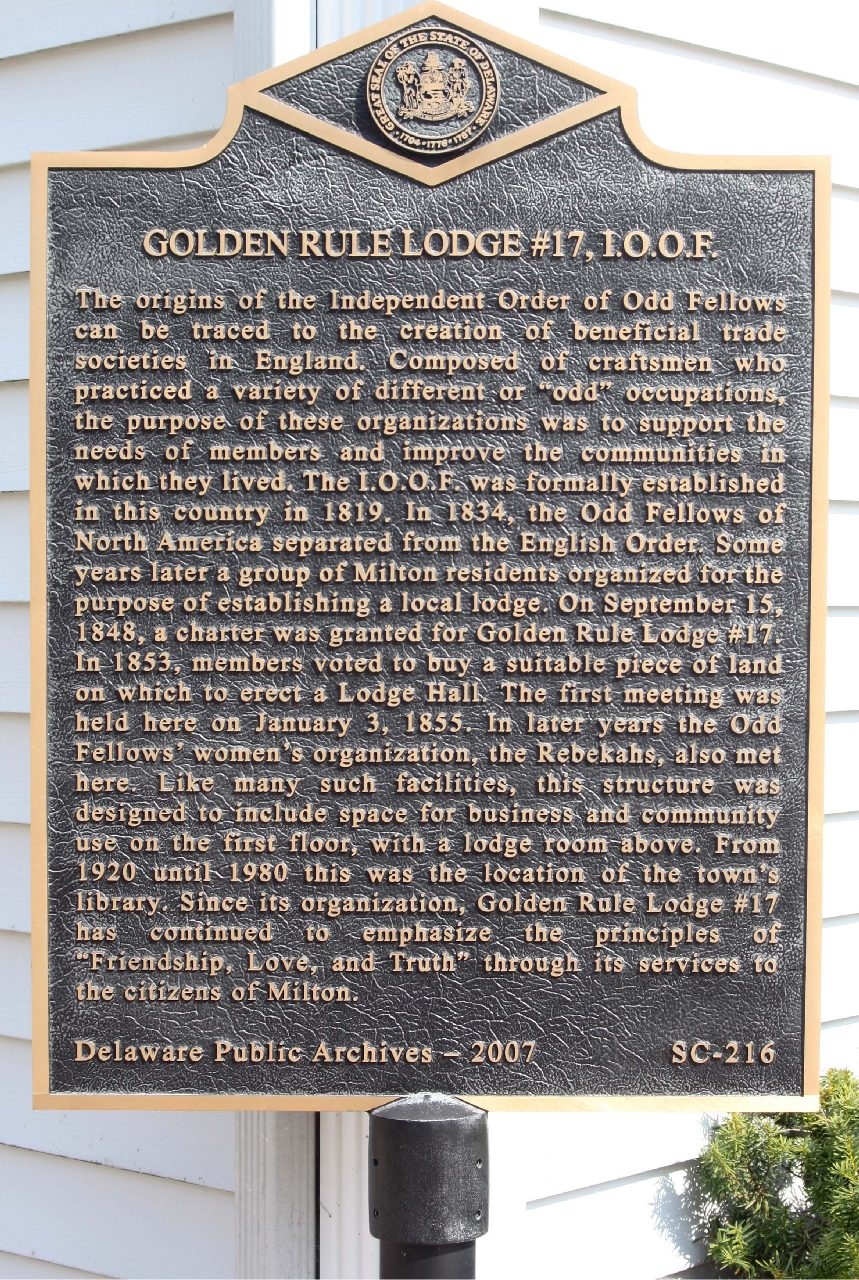 Golden Rule Lodge #17, I.O.O.F. Marker