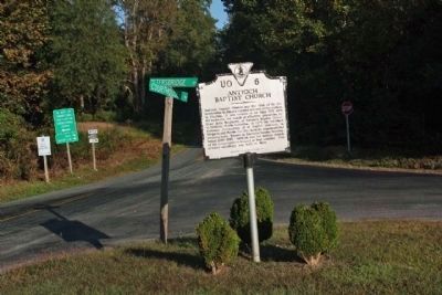 Antioch Baptist Church Marker at the intersection of Courthouse Road and Peters Bridge Road image. Click for full size.