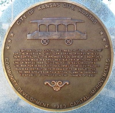 Riverview Boulevard Cable Car Line Marker. Click for full size. Riverview Boulevard Cable Car Line Marker image. Click for full size.