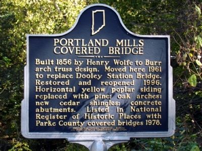 Portland Mills Covered Bridge Marker image. Click for full size.