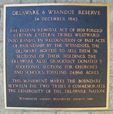 Delaware & Wyandot Reserve Marker image. Click for full size.