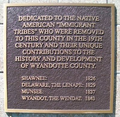 Native American "Immigrant Tribes" Marker. Click for full size. Native American "Immigrant Tribes" Marker image. Click for full size.