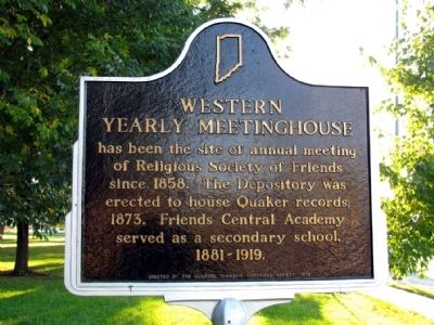 Western Yearly Meeting House Marker. Click for full size. Western Yearly Meeting House Marker image. Click for full size.