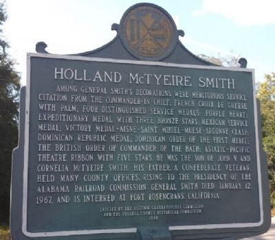 Holland McTyeire Smith Marker (reverse) image. Click for full size.