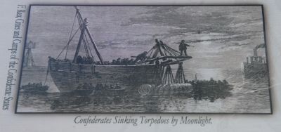 Top Left Image: Confederates Sinking Torpedoes by Moonlight. image. Click for full size.
