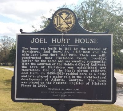 Joel Hurt House Marker. Click for full size. Joel Hurt House Marker image. Click for full size.