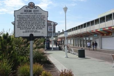 Ocean City Marker seen along the Boardwalk. Click for full size. Ocean City Marker seen along the Boardwalk image. Click for full size.