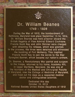 Dr. William Beanes Marker image. Click for full size.