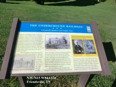 The Underground Railroad Marker. Click for full size. The Underground Railroad Marker image. Click for full size.