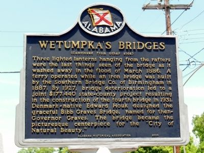 Wetumpka's Bridges Marker (side 2) image. Click for full size.
