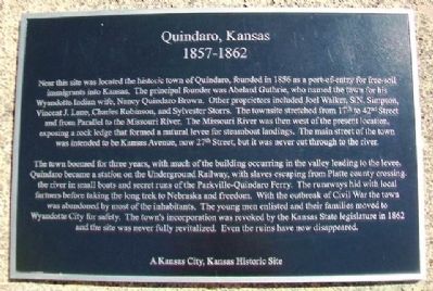 Quindaro, Kansas Marker image. Click for full size.