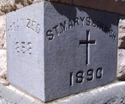 St. Mary's Catholic Church Cornerstone. Click for full size. St. Mary's Catholic Church Cornerstone image. Click for full size.