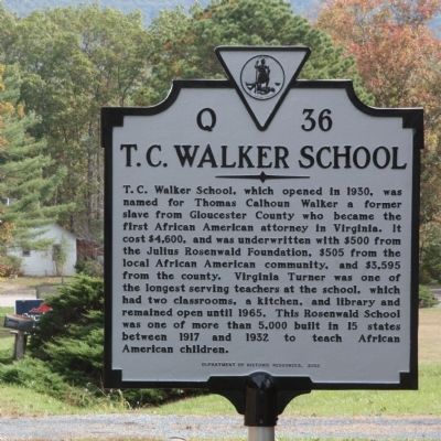 T. C. Walker School Marker image. Click for full size.