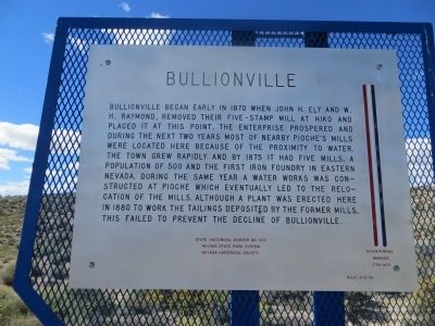 Bullionville Marker image. Click for full size.