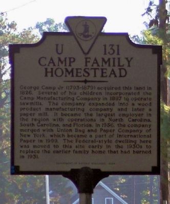 Camp Family Homestead Marker. Click for full size. Camp Family Homestead Marker image. Click for full size.