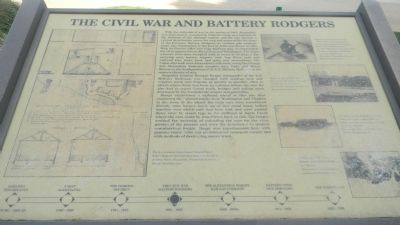 The Civil War and Battery Rodgers Marker. Click for full size. The Civil War and Battery Rodgers Marker image. Click for full size.