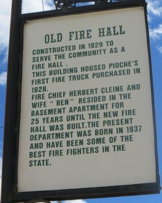 Old Fire Hall Marker. Click for full size. Old Fire Hall Marker image. Click for full size.