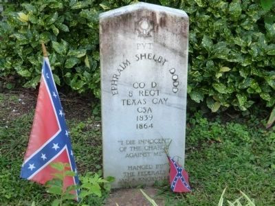 Confederate grave marker near the window to the left of the entrance door image. Click for full size.