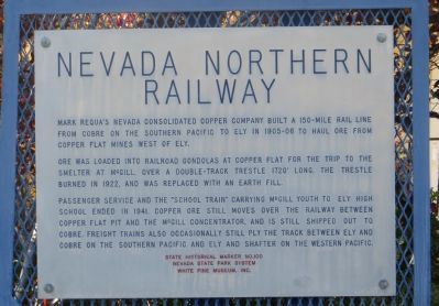 Nevada Northern Railway Marker image. Click for full size.