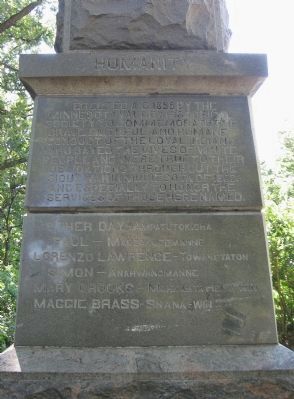 The Faithful Indians' Monument Face. Click for full size. The Faithful Indians' Monument Face image. Click for full size.
