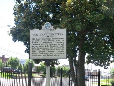 Old Gray Cemetery Marker. Click for full size. Old Gray Cemetery Marker image. Click for full size.