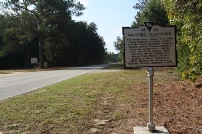 Millford Plantation Marker, looking south along Camp Mac Boykin Road (CR 51) image. Click for full size.