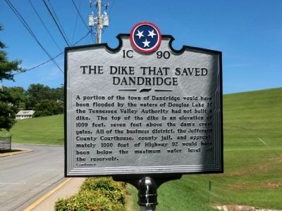The Dike That Saved Dandridge Marker image. Click for full size.