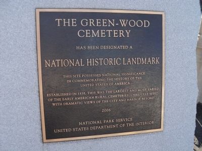 The Green-Wood Cemetery Marker. Click for full size. The Green-Wood Cemetery Marker image. Click for full size.