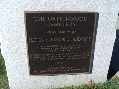 The Green-Wood Cemetery Marker. Click for full size. The Green-Wood Cemetery Marker image. Click for full size.
