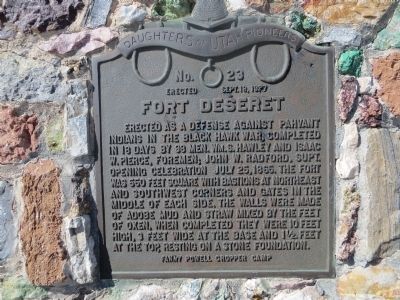 Fort Deseret Marker. Click for full size. Fort Deseret Marker image. Click for full size.