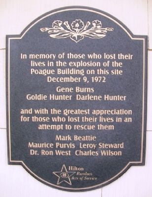 Poague Building Explosion Victims Marker image. Click for full size.