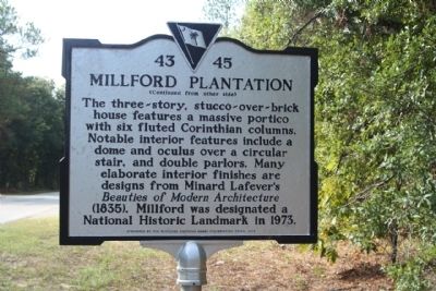 Millford Plantation Marker, reverse side image. Click for full size.