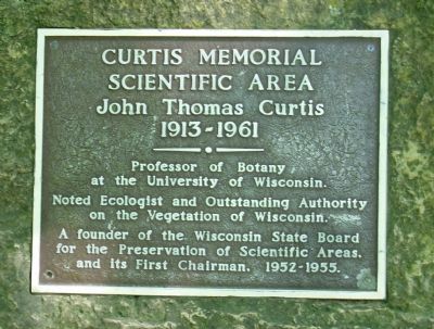 Curtis Memorial Scientific Area Marker image. Click for full size.