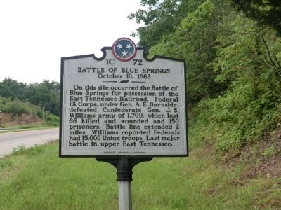 Battle of Blue Springs Marker image. Click for full size.