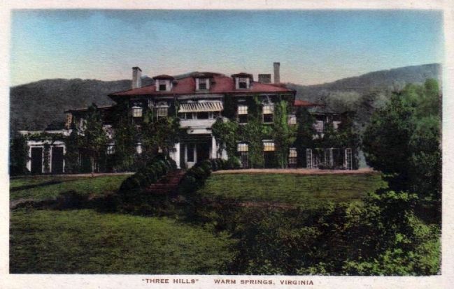 Postcard of Three Hills Manor House image. Click for full size.