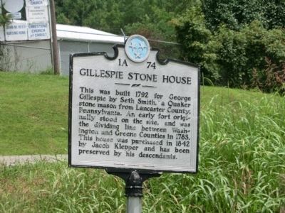 Gillespie Stone House Marker image. Click for full size.