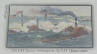 Bottom Left Image: The CSS Selma surrenders to the USS Metacomet (Fort Morgan) image. Click for full size.