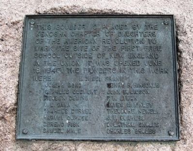 Site of the First Free School Marker image. Click for full size.