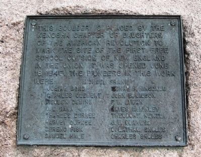 Site of the First Free School Marker. Click for full size. Site of the First Free School Marker image. Click for full size.