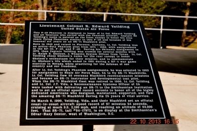 Lieutenant Colonel R. Edward Yeilding Marker. Click for full size. Lieutenant Colonel R. Edward Yeilding Marker image. Click for full size.