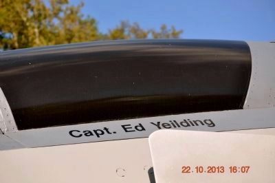 Capt. Ed Yeilding's name on F-4D Phantom canopy. image. Click for full size.