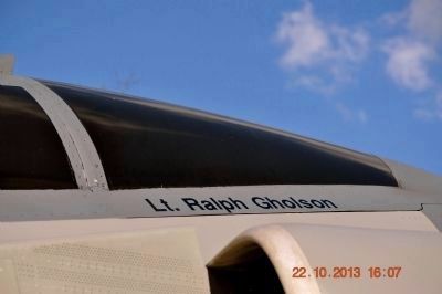 Lt. Ralph Gholson's name on F-4D Phantom canopy. image. Click for full size.