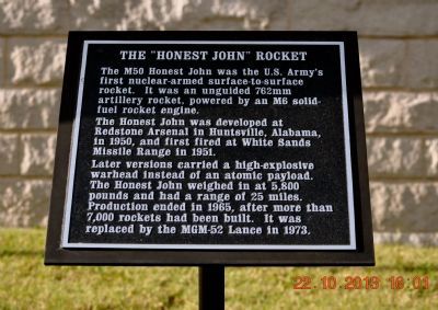 The “Honest John” Rocket Marker. Click for full size. The “Honest John” Rocket Marker image. Click for full size.