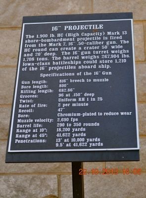 16” Projectile Marker. Click for full size. 16” Projectile Marker image. Click for full size.