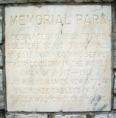 Memorial Park Marker. Click for full size. Memorial Park Marker image. Click for full size.