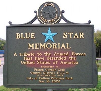 Memorial Park Blue Star Marker image. Click for full size.